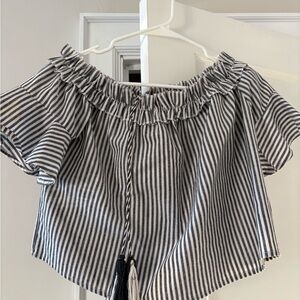 Rampage Black and White Ruffle Top
